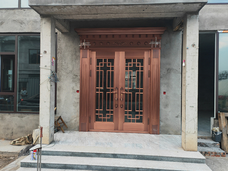 仿銅拉絲樓宇門