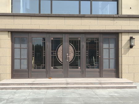 仿銅拉絲樓宇門